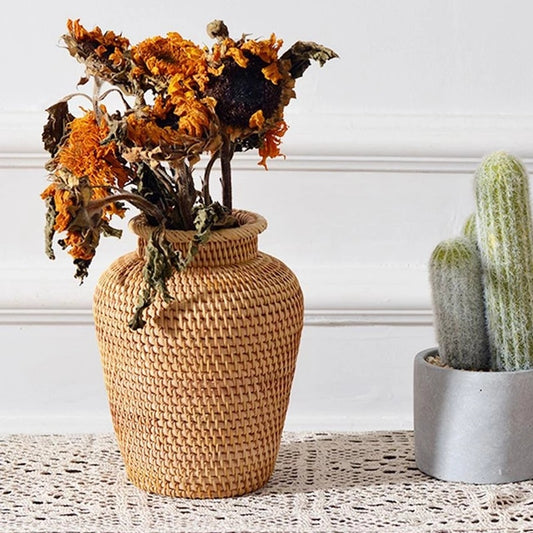 Vase en Rotin A Fleur de Pot